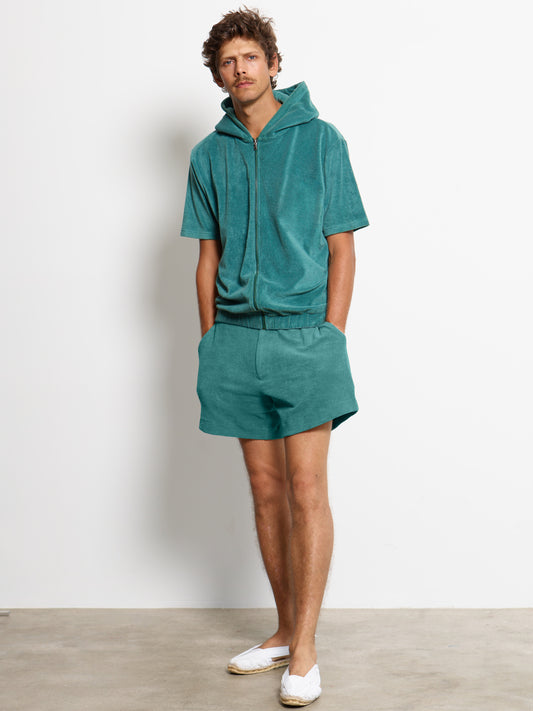 SHORT SLEEVE HOODIE EMERALD